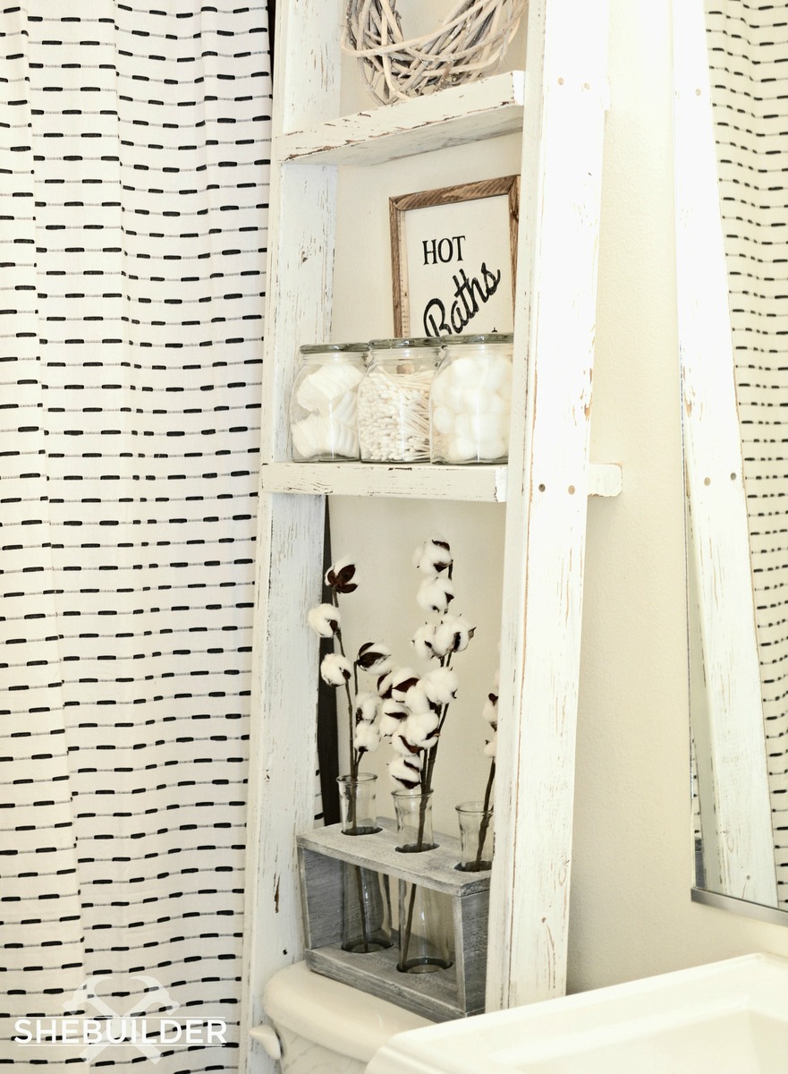 Ana White | Above Toilet Storage Ladder - DIY Projects